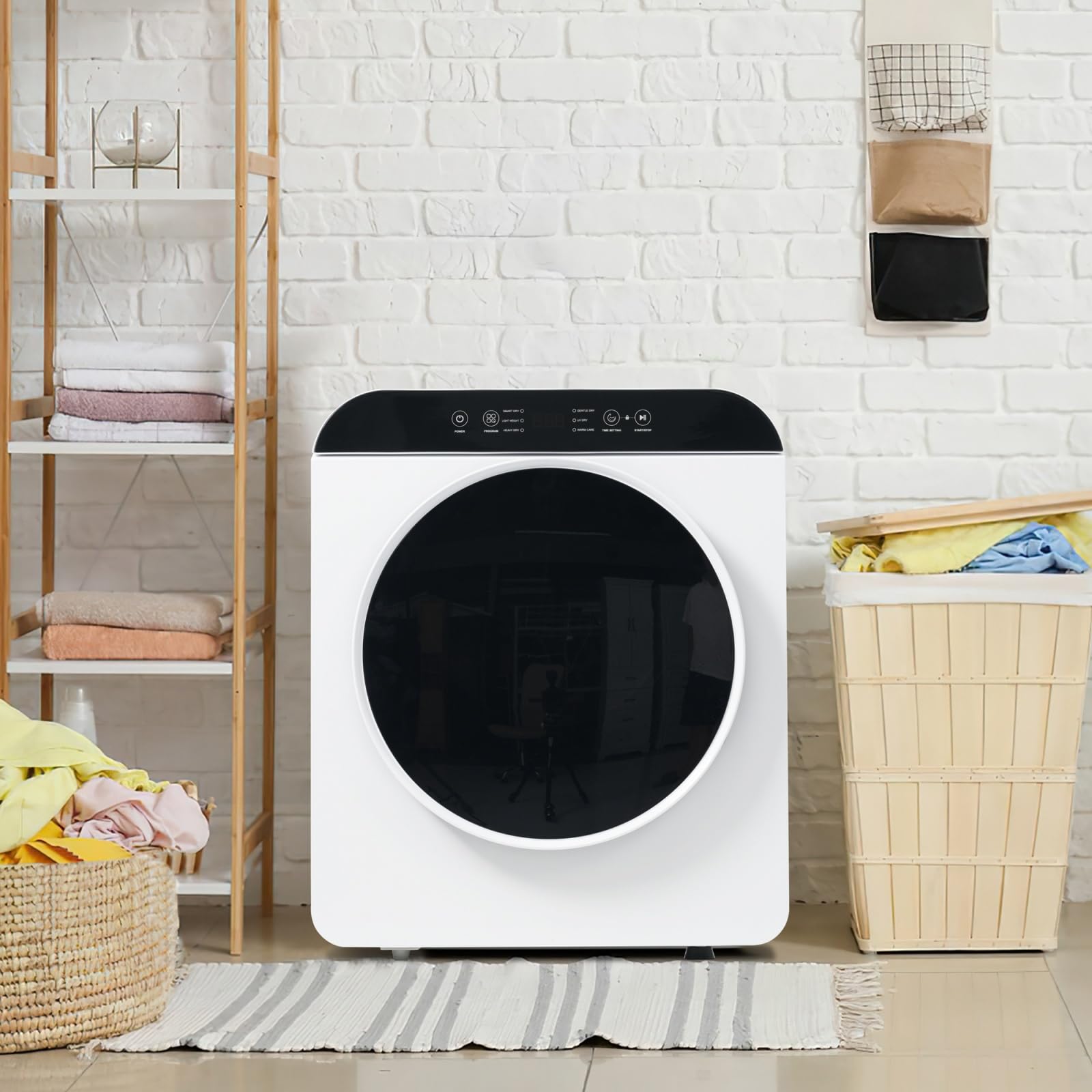 Sèche-linge à air chaud, capacité 3 kg, 830 W, 6 programmes, désinfection par UV, désinfection à haute température,compatible avec une installation murale [Classe énergétique G]