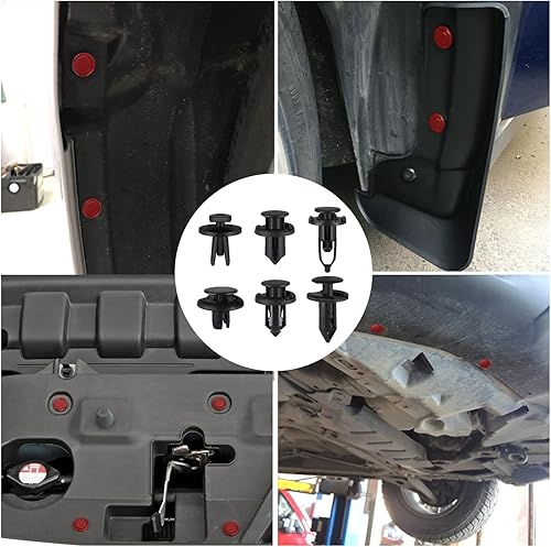 Miniatura 10 de LivTee Juego de 240 sujetadores de remache de plástico para automóvil surtido de clips de retención universales tipo empuje en caja con herramienta