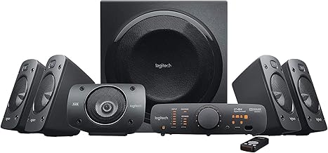 Logitech Z906 5.1 Sound System, Lautsprecher mit 1000 Watt Surround Sound, THX, Mehrere Audio-Eingänge, Fernbedienung, EU ...