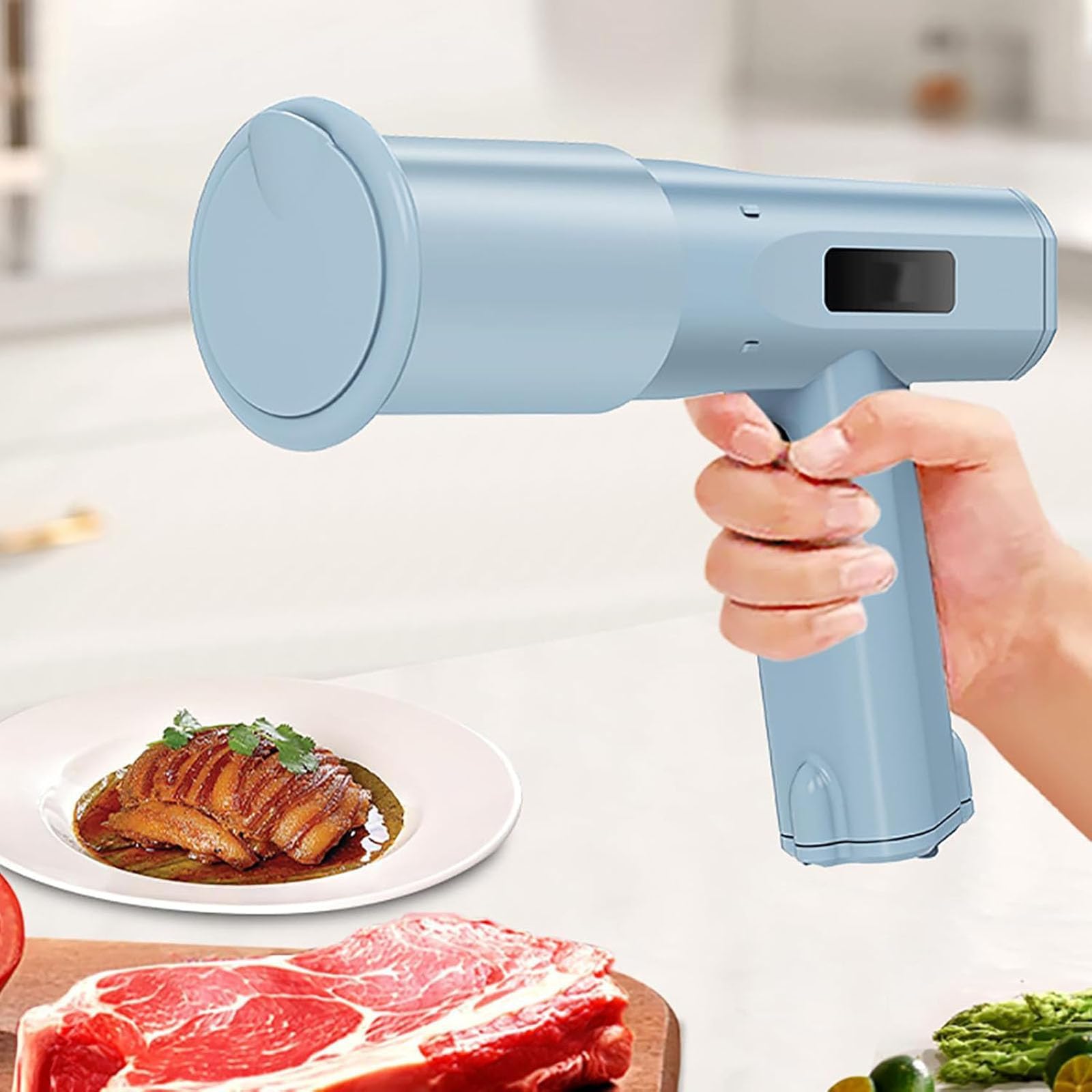 Elektrischer Fleischklopfer, 13 Edelstahl-Nadeln, Piercing 5000 Mal pro Minute, ideal zum Zartmachen von Steaks, Rind, Huhn, kommerzielle Nutzung