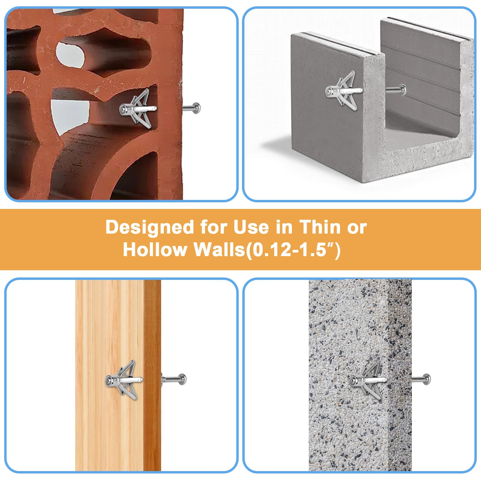 Kit Ancorage A Parete Per Cartongesso - 40 Bulloni Molly In 4 Misure - Con Attrezzo Metallico - Per Mensole E Quadri Pesanti - Foto 9