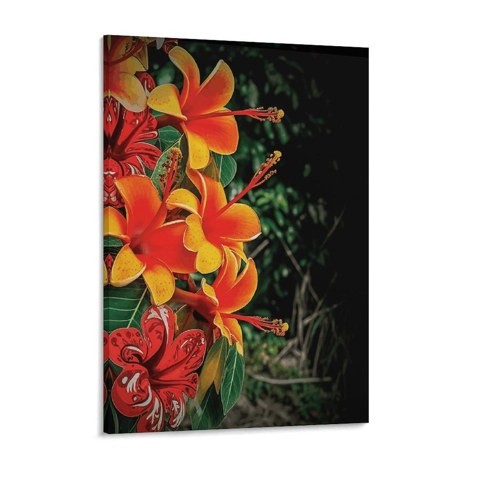Hawaii Flowers Canvas Wall Art for Bedroom 18x24inch Canvas Prints Artwork for Walls Modern Picture Artwork Painting for Living Room Aesthetic Wall Paintings for Bathroom Kitchen Office Decor