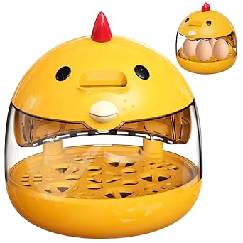 Egg Incubator for Hatching Chicks, Low Noise Automatic Temperature Control Hen Shaped Chicken Egg Incubator with Clear Window for Small Poultry Ducks Quails