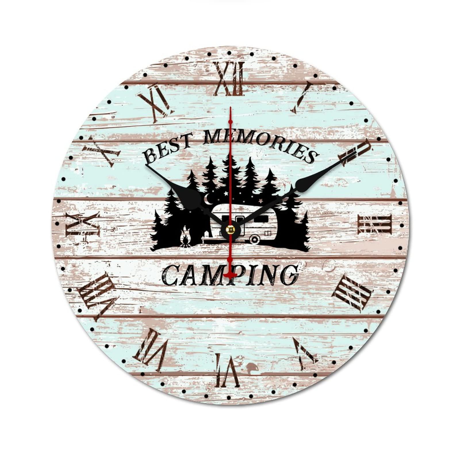 Horloge murale de camping rétro et pendule vintage style campagnard