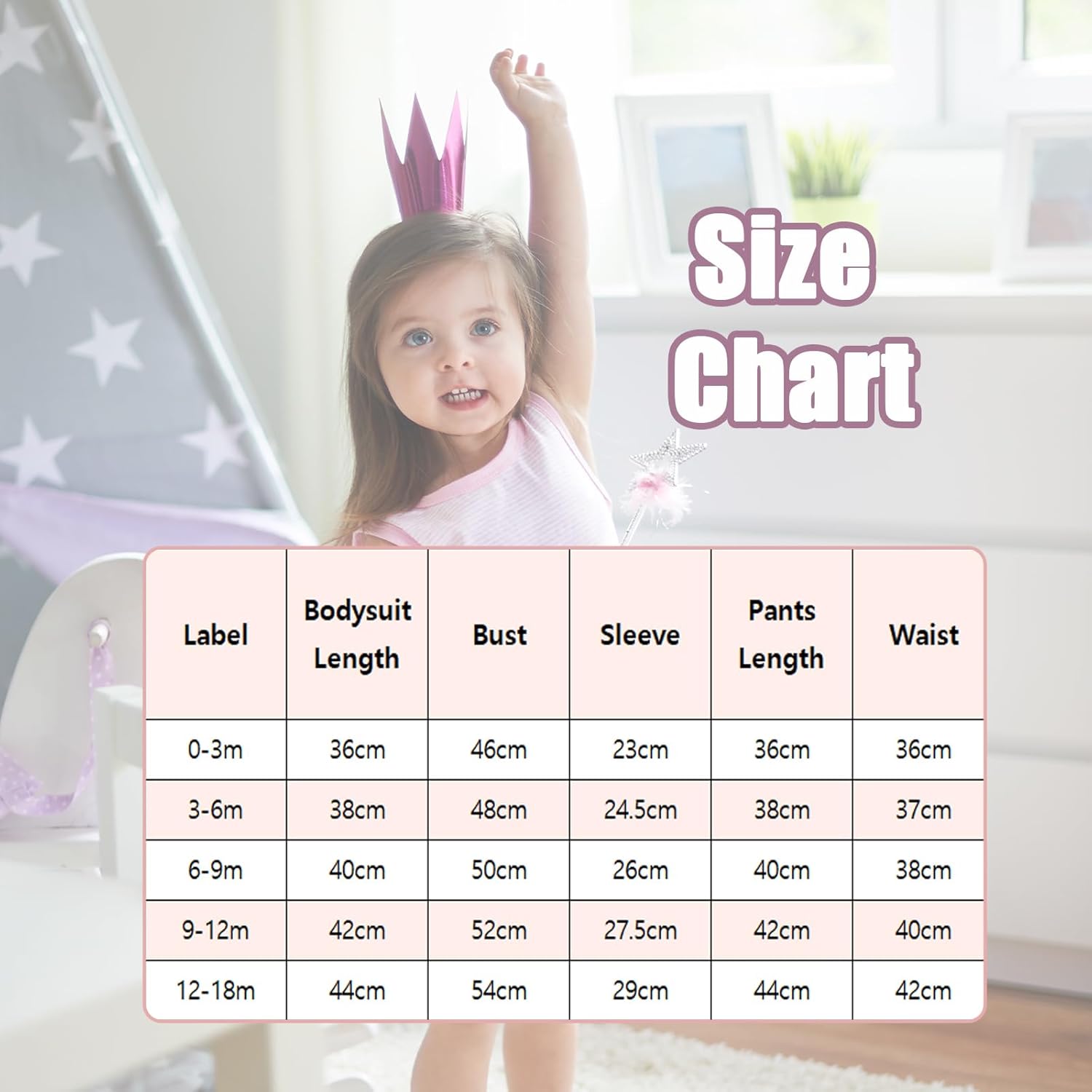 JiAmy Baby Girls Outifts, Newborn Clothes Set Daddy's Girl Ruffle Long Sleeve Bodysuit and Pants 2pcs Sets for 0-18 Months 8