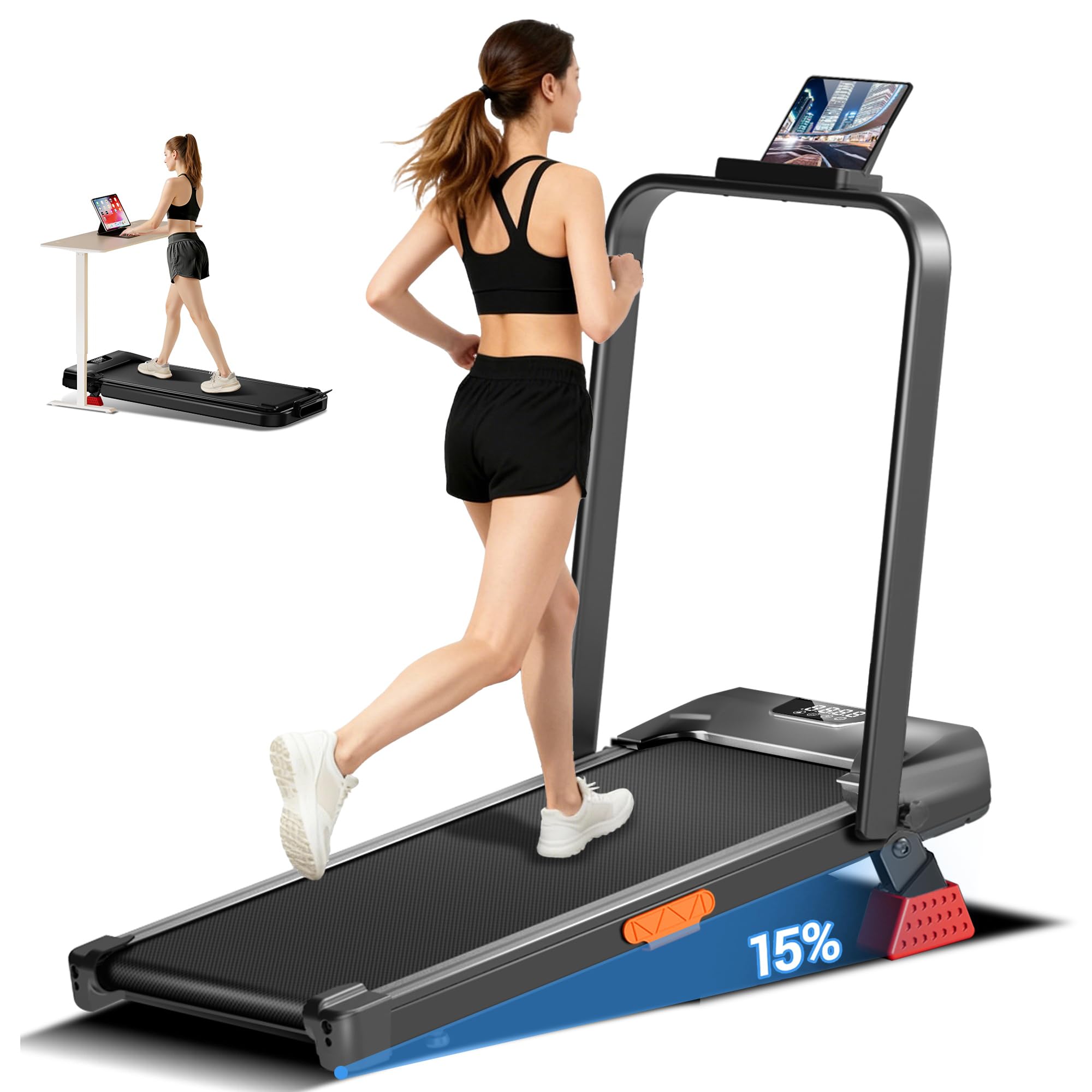 LONTEK 3-in-1 Foldable Treadmill