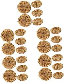 Happyyami 25 pcs Natural Bird nest Christmas Tree Decorations Christmas Tree Ornaments Artificial Birds Succulent Party Decorations Straw Bird nest Pigeon mat Tiny Bird nest Bird nest Craft
