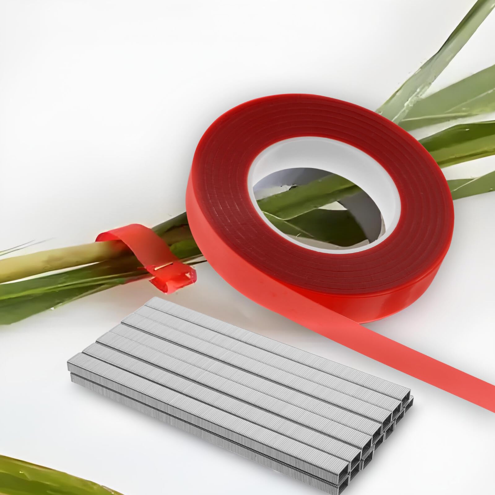 Rot Pflanzenbindegerät mit 10 Rollen PVC für Gemüse und Pflanzen