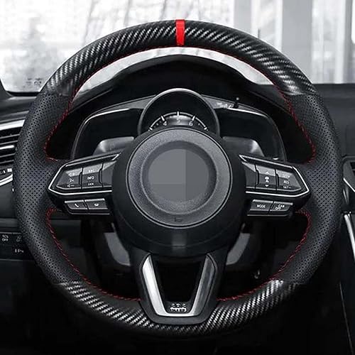 GYZDOG Fundas para volante de automóvil de gamuza cosidas a mano para Mazda 3 Axela 2017-2018 Mazda 6 Atenza CX-3 CX-5 CX-9 Accesorios