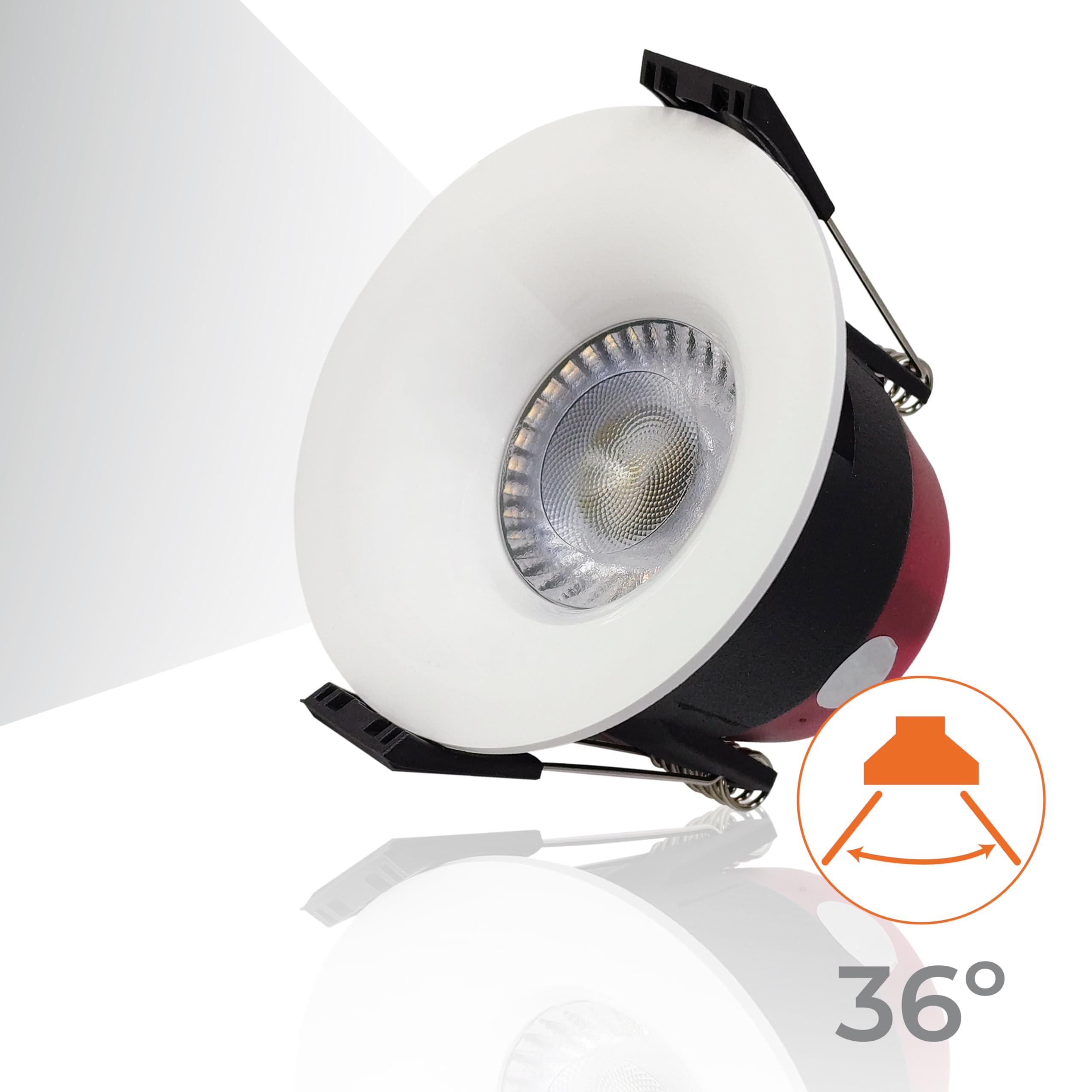 LED ATOMANT 10x LED Einbaustrahler Ausschnitt 70mm 8W CCT 3000-6500K IP65 | Durchmesser 85mm, Mit CCT-Farbtemperaturwahlschalter, 720 Lumen, Direktanschluss an 220V