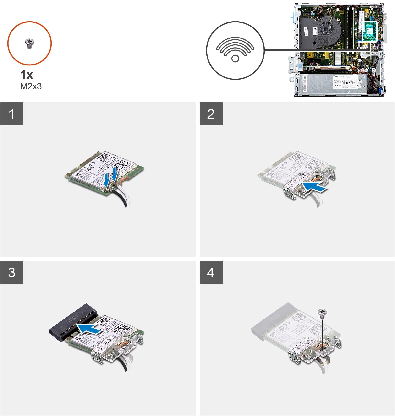 Deal4GO M.2 IPX4 WiFi Antenna WLAN Cable 17RDC K81HV w/ 2dBi Antenna Replacement for Dell Optiplex 3080 3090 5080 5090 7080 7090 (SFF), Gold
