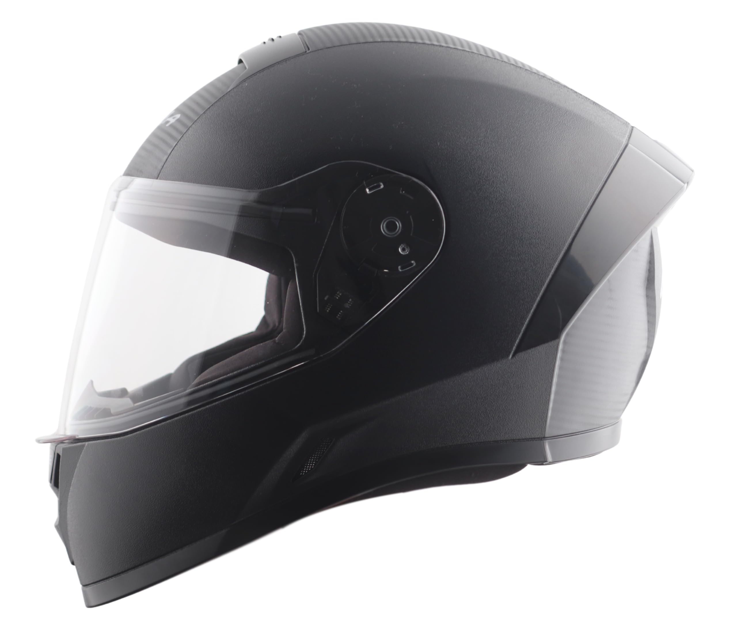 Vega Ranger ISI Certified Texture Finish Lightweight Full Face Helmet for Men and Women with Scratch and UV Resistant Clear Visor-Black-L