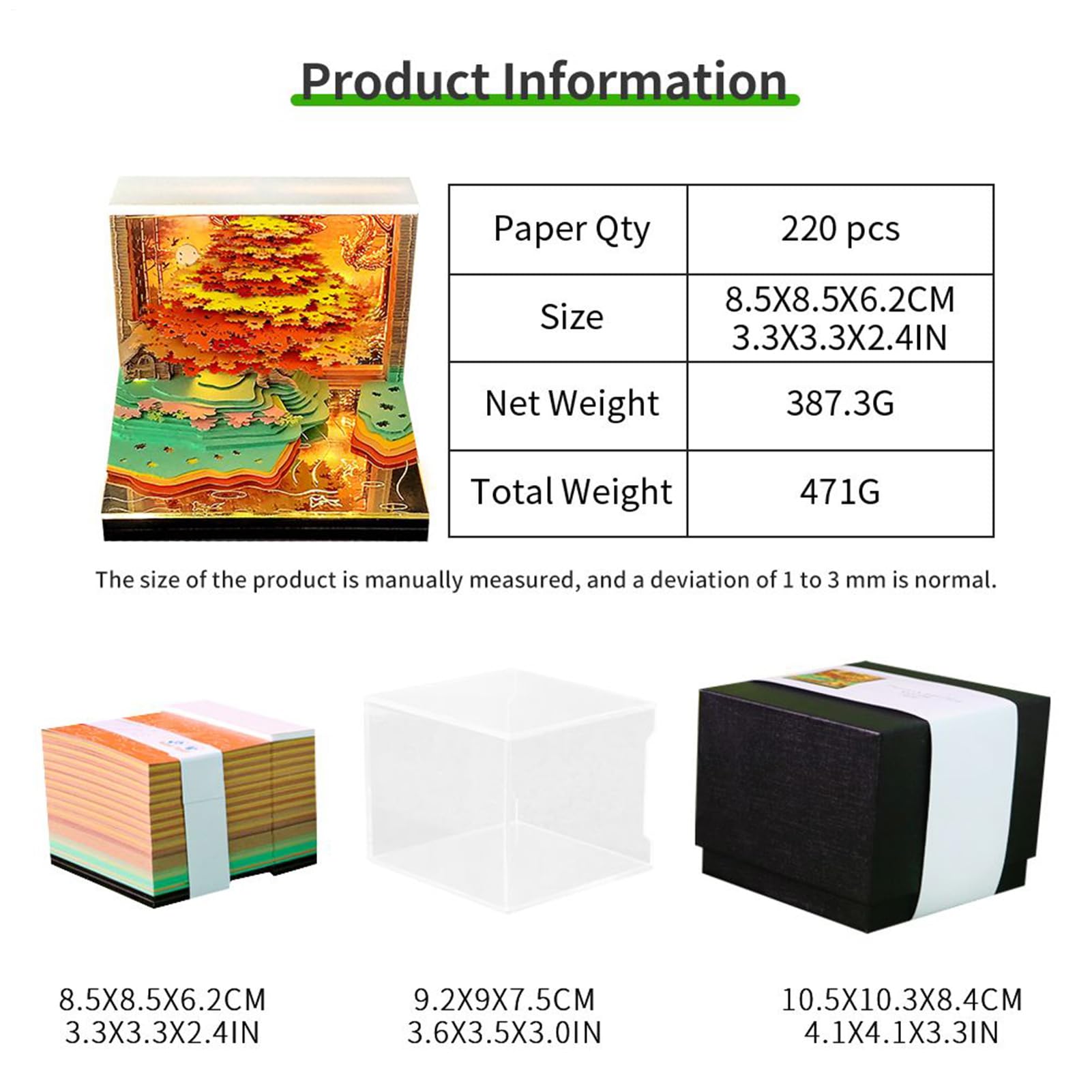 Calendario 3D per ufficio Blocco note | Calendario planner 52 settimane 2026 per lavoro, scuola, appartamento, hotel, Natale, Ringraziamento