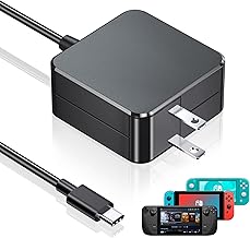 45W Charger for Steam Deck and Switch, AC Adapter Steam Charger Fast USB-C Steam Power Adapter for Nintendo Switch/Lite/OLED/Xbox Controller/Phone/Tablet/Laptop with 5.9FT USB Type C Cable