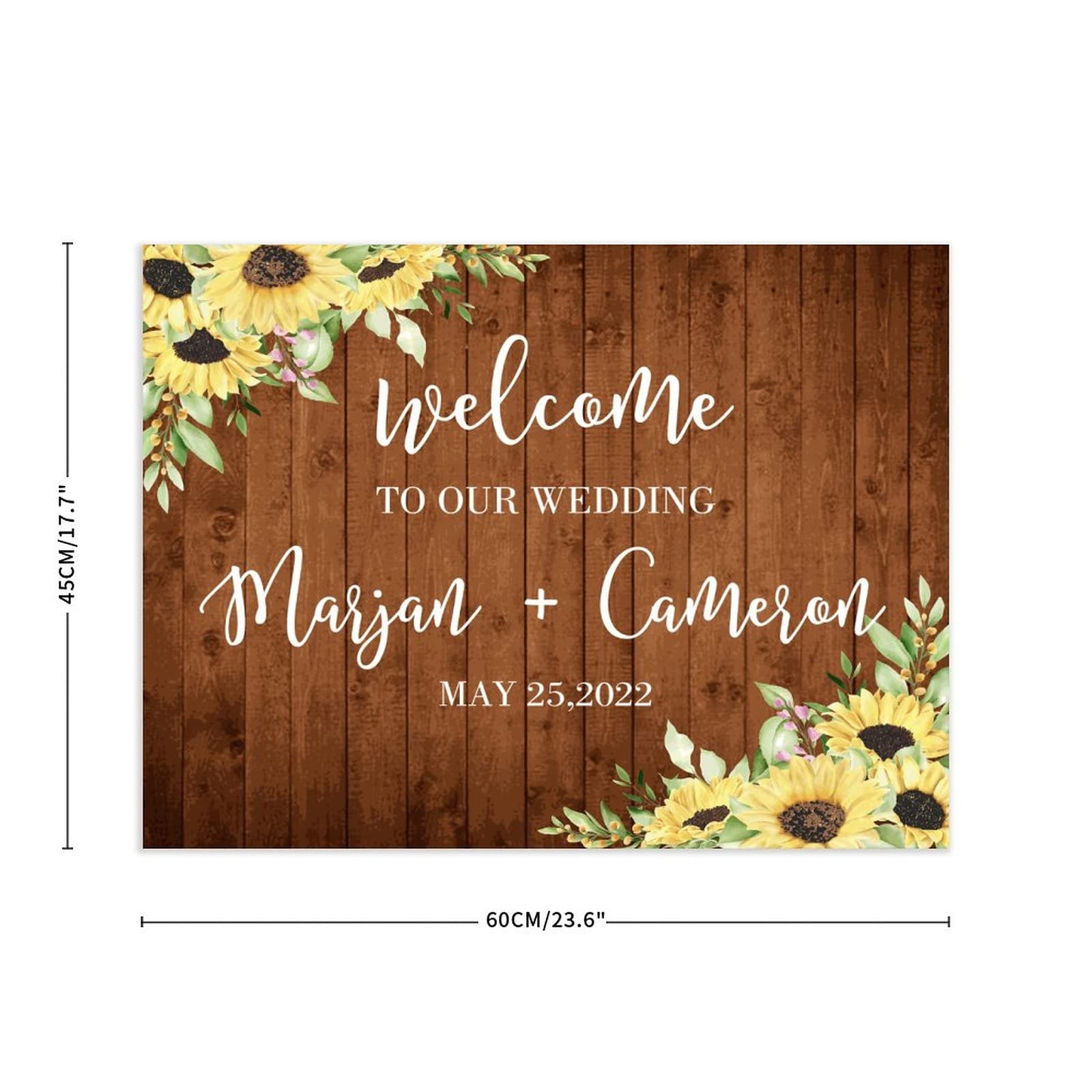 Personalisiertes Hochzeits-Willkommensschild Willkommen zu unserem Hochzeits-Holzschild inspirierende Hochzeitsbanner Dekor Holzschild Hochzeitsempfang Poster für Zeremonie Verlobung Party