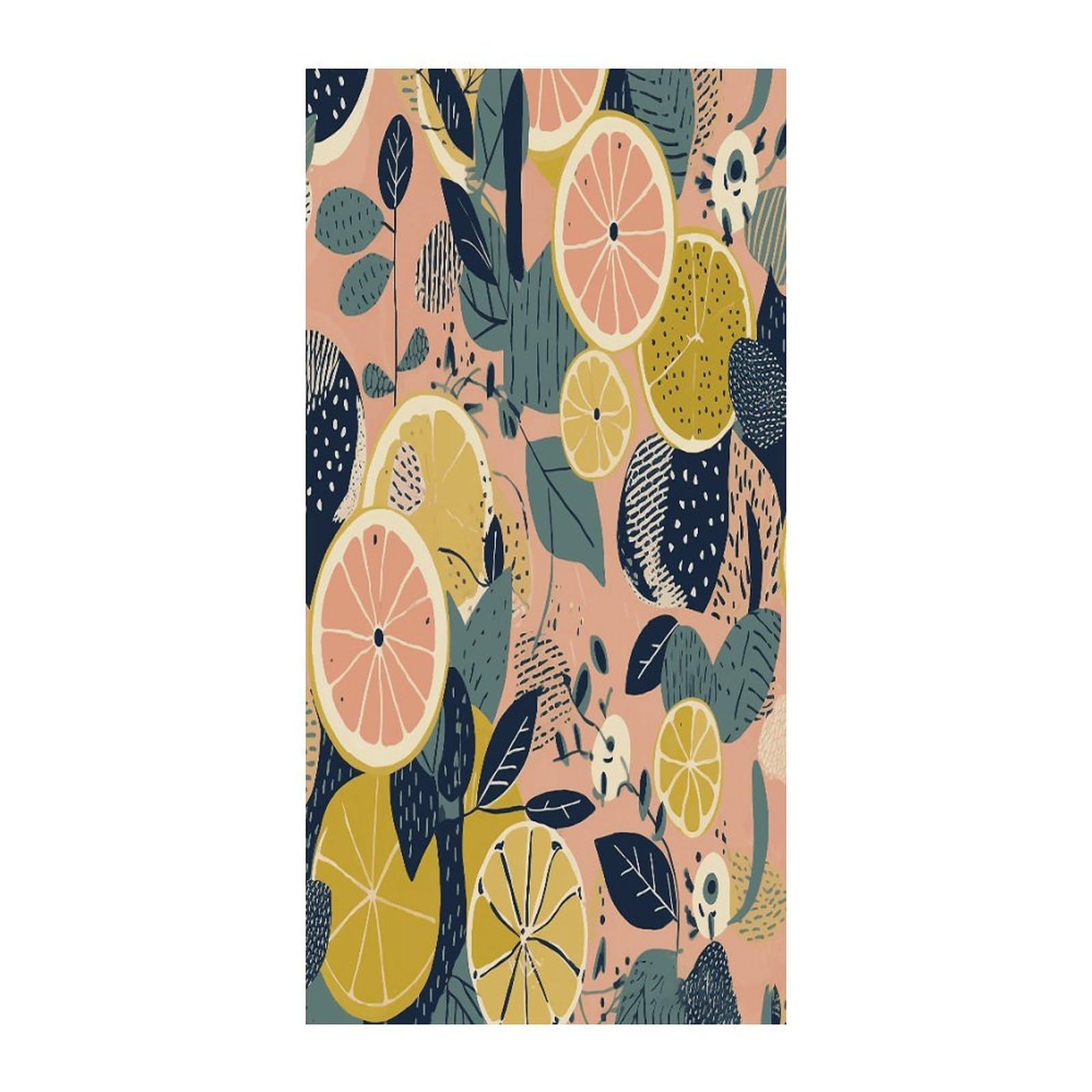 Fekiloot Style Fruit And Leaves Pattern Door Curtain Room Divider Curtains