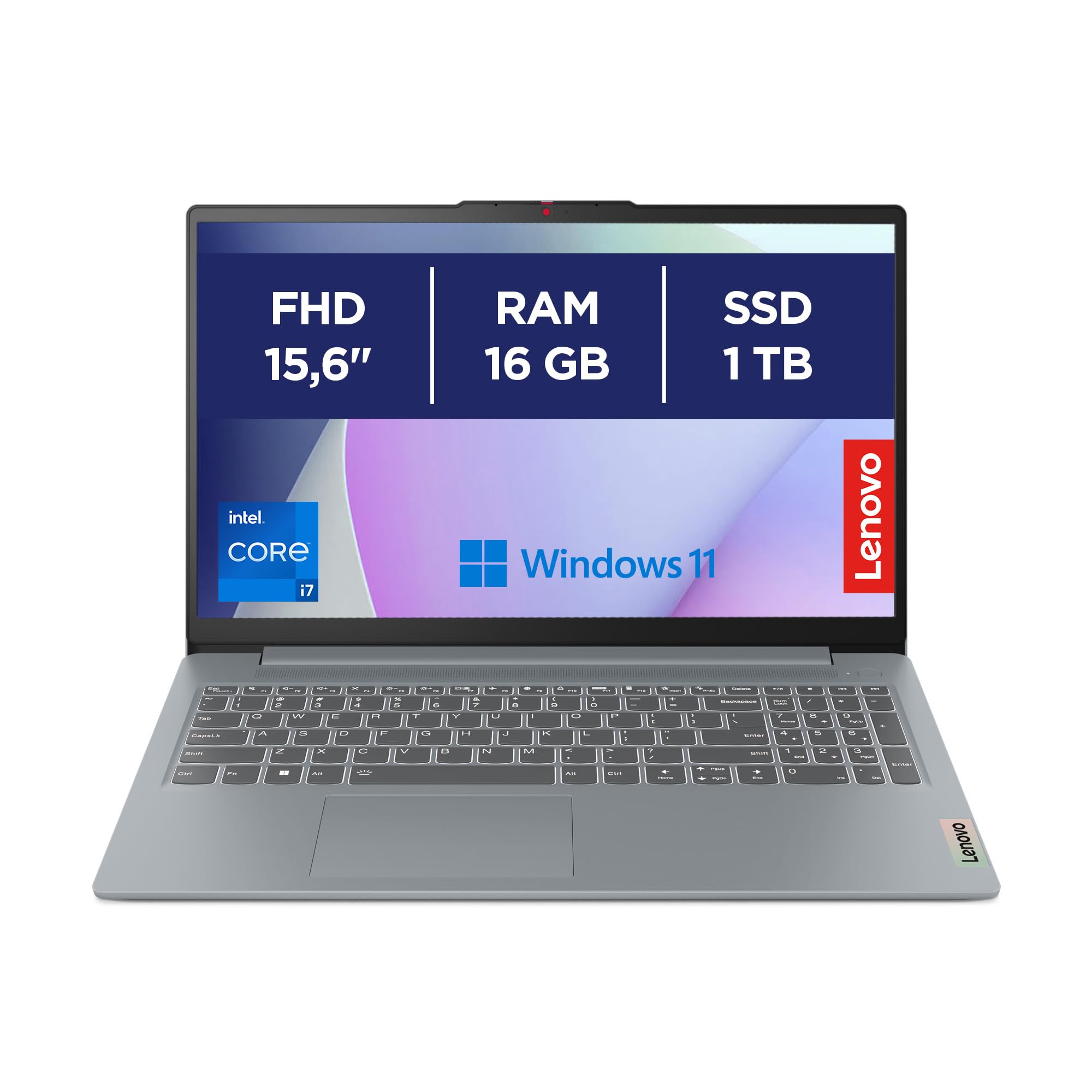 Lenovo IdeaPad Slim 3 Notebook - Display 15,6” FHD (1920x1080), Intel Core i7-13620H, RAM 16GB, 1TB SSD, Grafica Intel Integrata, WiFi 6, Tastiera itaiana, Windows 11 Home - Arctic Grey