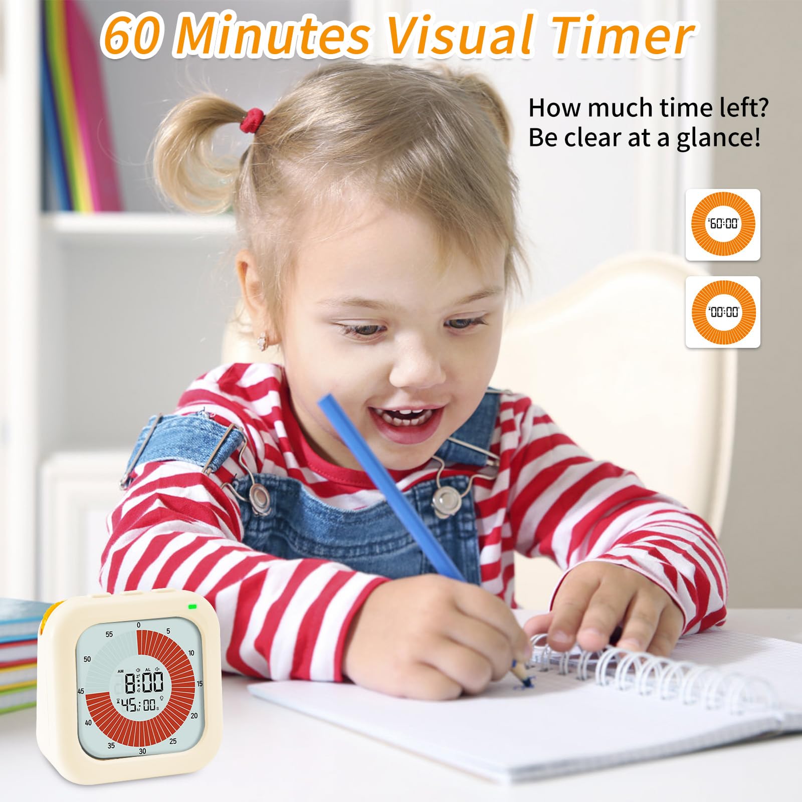 Sonneten Visuele Timer voor Kinderen - 99 Minuten Digitale Leuke Kids Timer voor Klaslokaal, Homeschool, Studie, Onderwijs en Tijdmanagement - Countdown Tool