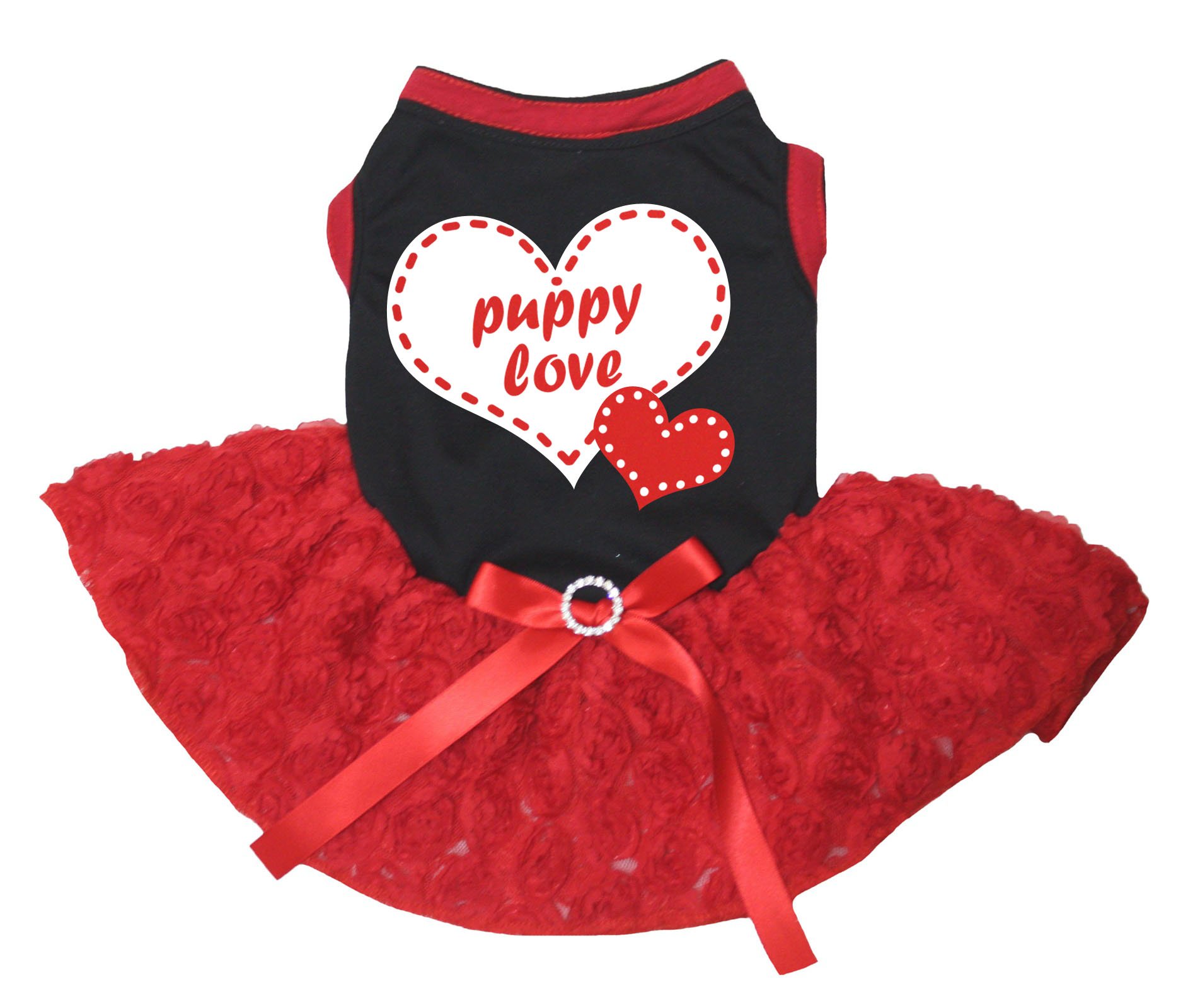 Robe pour chien à fleurs noires et rouges idéale pour les promenades et fêtes