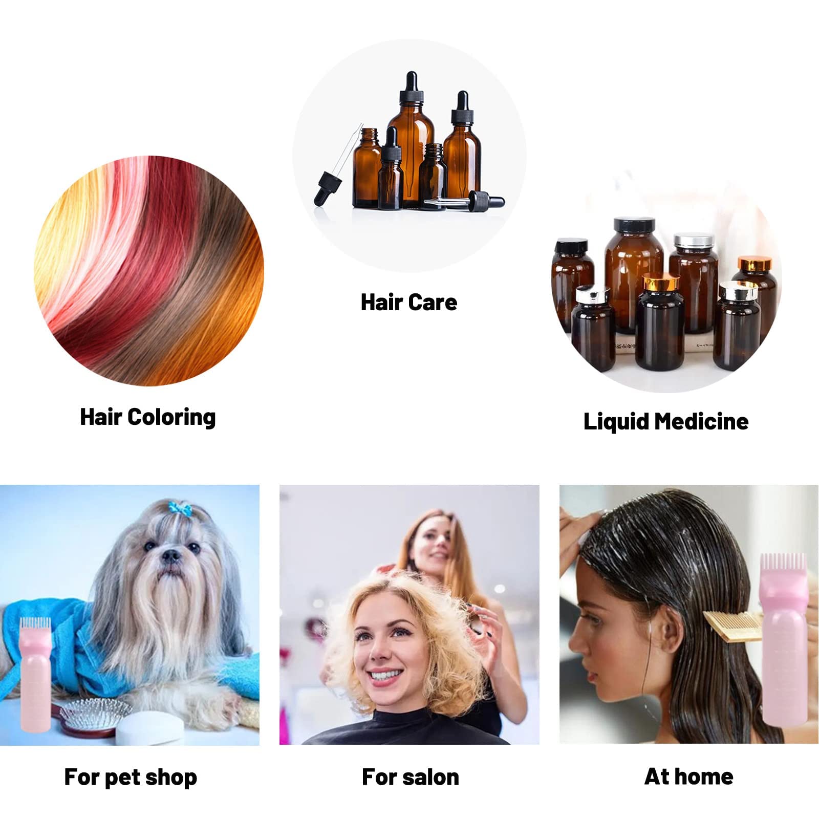 Applicatore Olio Capelli,Massaggiatore Cuoio Capelluto + Applicatore Tintura per Capello Spazzola Massaggio Capelli per Capello Trattamento del Cuoio Capelluto Essenziale