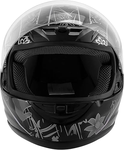 Miniatura 10 de TCT-MOTORPARTS - Casco de motocicleta para adultos, aprobado por DOT, color negro, visera de espejo de cara completa, casco de calle