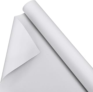 Kinlop 24 Inch x 20 Feet Double Primed Cotton Canvas White Canvas Roll for Oil and Acrylic Paint