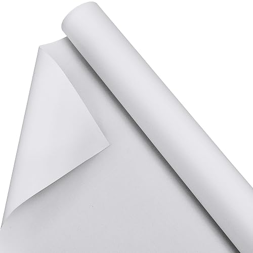 Kinlop 12 Inch x 15 Feet Double Primed Cotton Canvas White Canvas Roll for Oil and Acrylic Paint - 12 Inch X 15 Feet - White