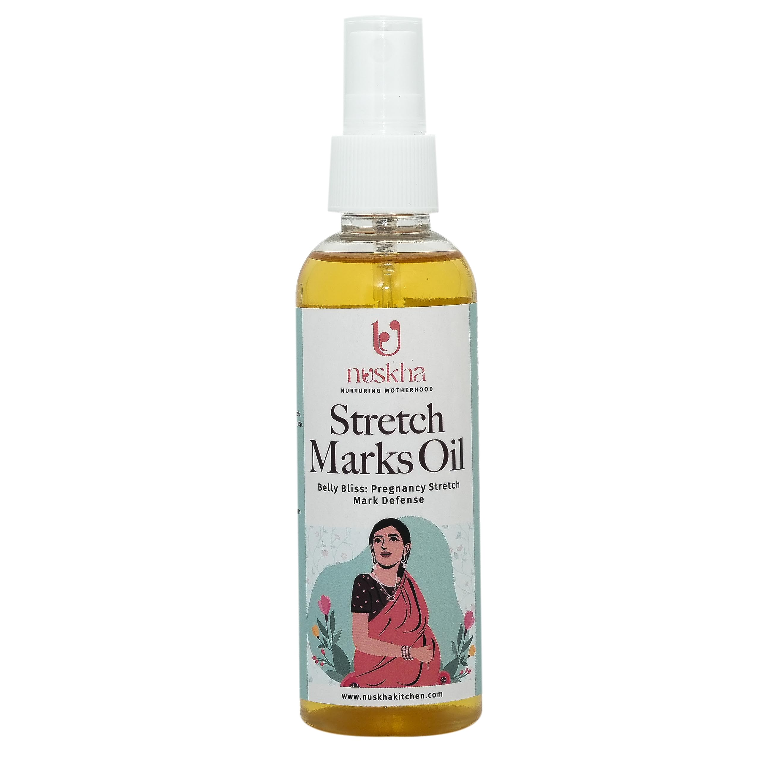 Nuskha Kitchen Stretch Marks Oil | Ayurvedic Oil for Pregnancy and Post-Pregnancy Recovery | Reduces Stretch Marks and Itching | Nourishes and Improves Skin Elasticity | 100% Natural and Chemical Free