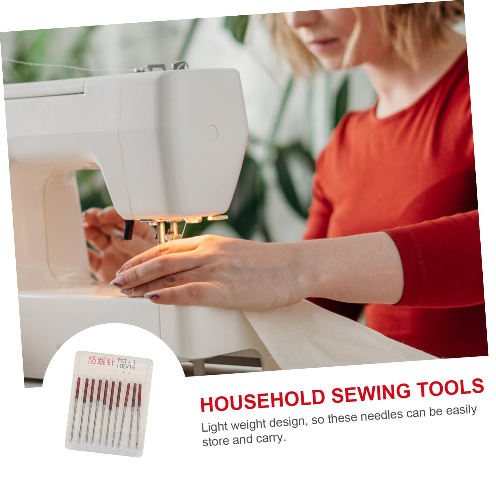 SHINEOFI 50 Agujas para Máquinas de Coser Industriales y Casa, Metálicas, Ligeras y Resistentes para Tela Elástica y Lona