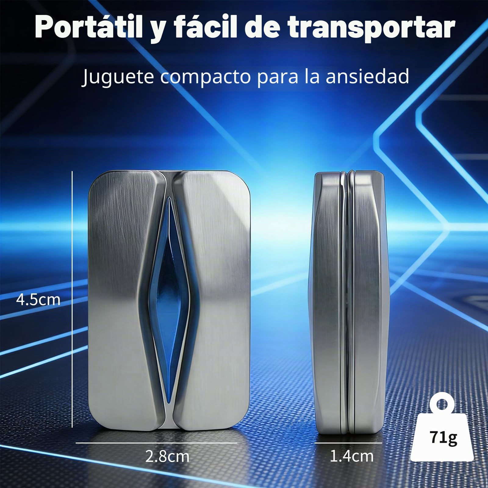 Fidget Slider Card,Juguete Metálico Fidget, Juguete Magnético Hueco, Antiestrés para TDAH, Trastornos de Ansiedad,Mejora La Concentración,Ideal para Empleados de Oficina