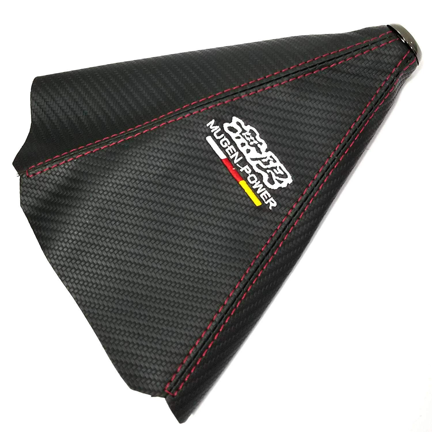 Mugen Shift knob Shifter Boot Cover MT/at Carbon Look w/Red Stitches for Honda Acura