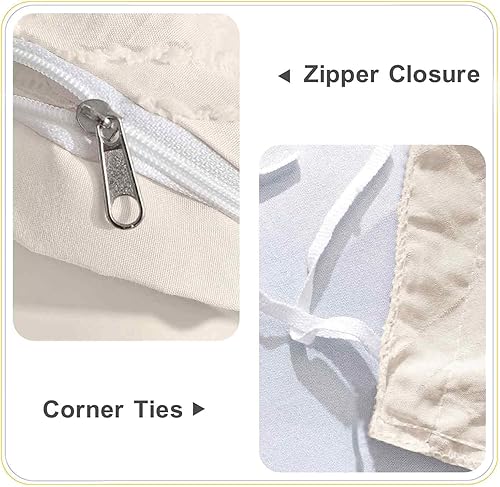 Miniatura 6 de Nanko Juego de funda de edredón negra tamaño Queen, 3 piezas de lujo moderno y masculino de microfibra con cierre de cremallera, funda de edredón