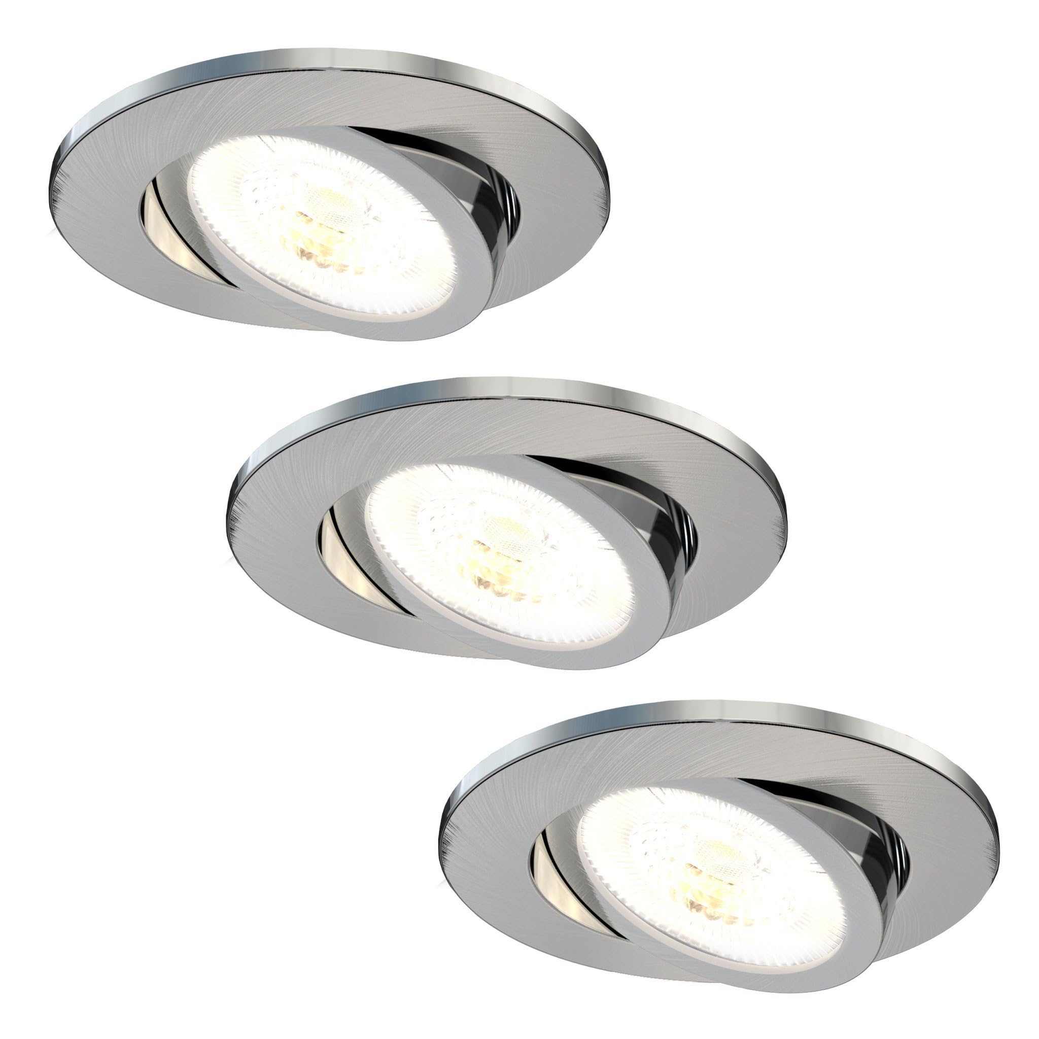 Ledvion - 3X LED Downlight, Stainless Steel, Dimmable, 7W, IP65, CCT, COB, Ø90mm, 5 Year Guarantee