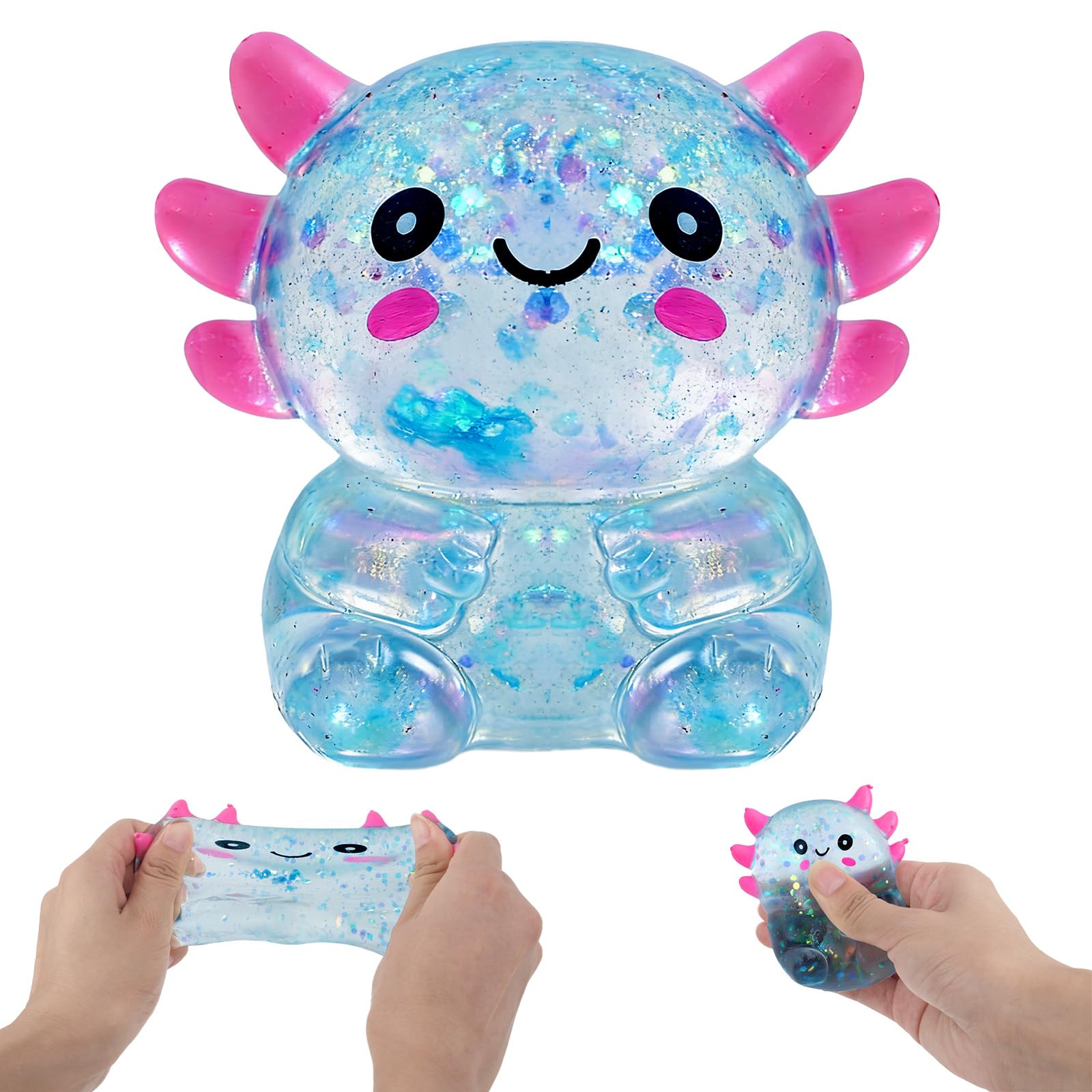 Blue Axolotl Squishy Stress Relief Toys, Cute Fidget Toys Squishies