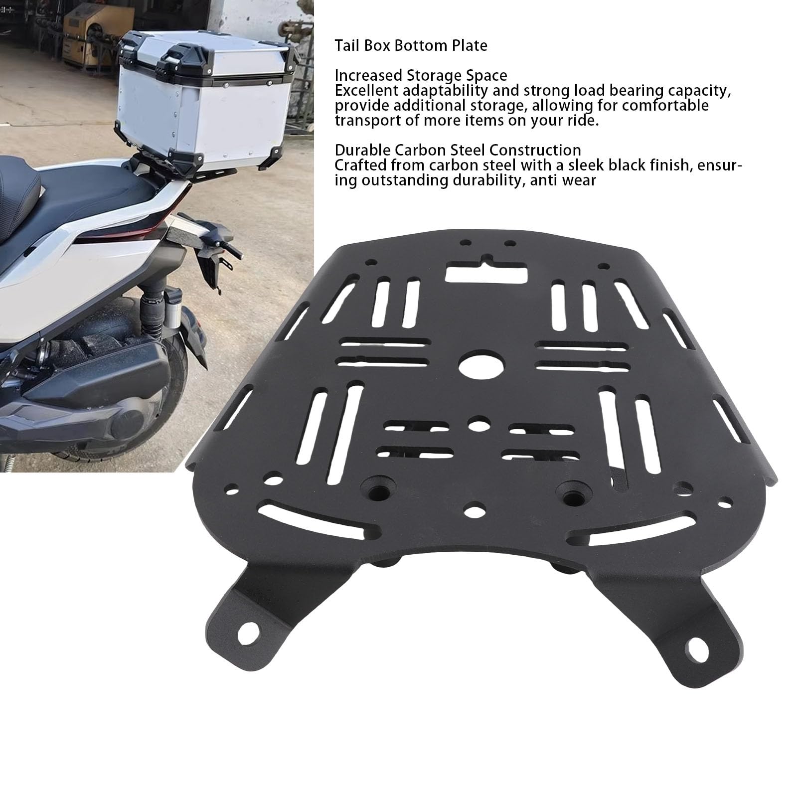 Zontes 368g 501g Motorrad Top-Hülle Montageplatte Kohlenstoffstahl Gepäckträger Grundplatte Schwarz
