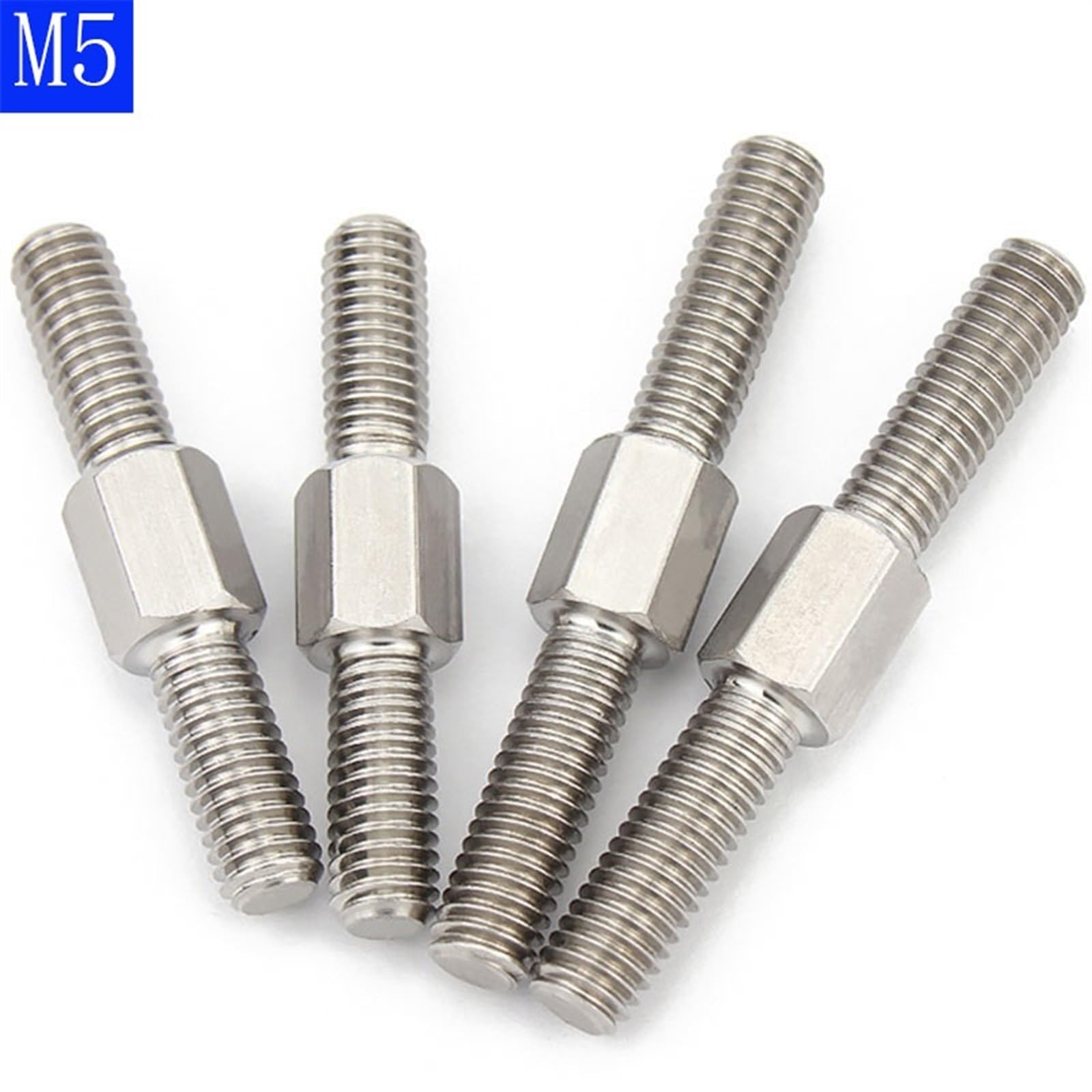 80 Pezzi Viti Di Centraggio M5 - Doppia Estremità Filettata, 25-50mm, Per Mobili E Lavorazione Legno - Foto 6