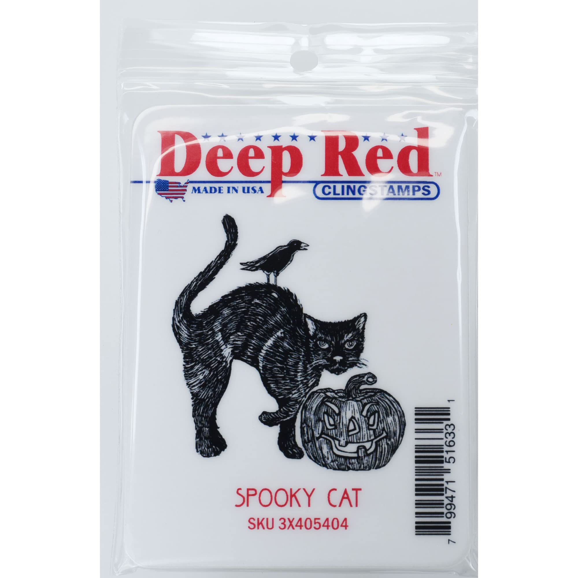 Tampons en caoutchouc Deep Red Stamps Spooky Chat pour des empreintes nettes sans bavure