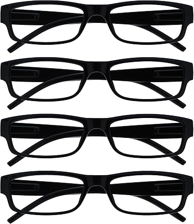 The Reading Glasses Company Black Lightweight Comfortable Readers Value 4 Pack Designer Style Mens Womens Uvr4pk032 2 00 Amazon Co Uk Health Personal Care