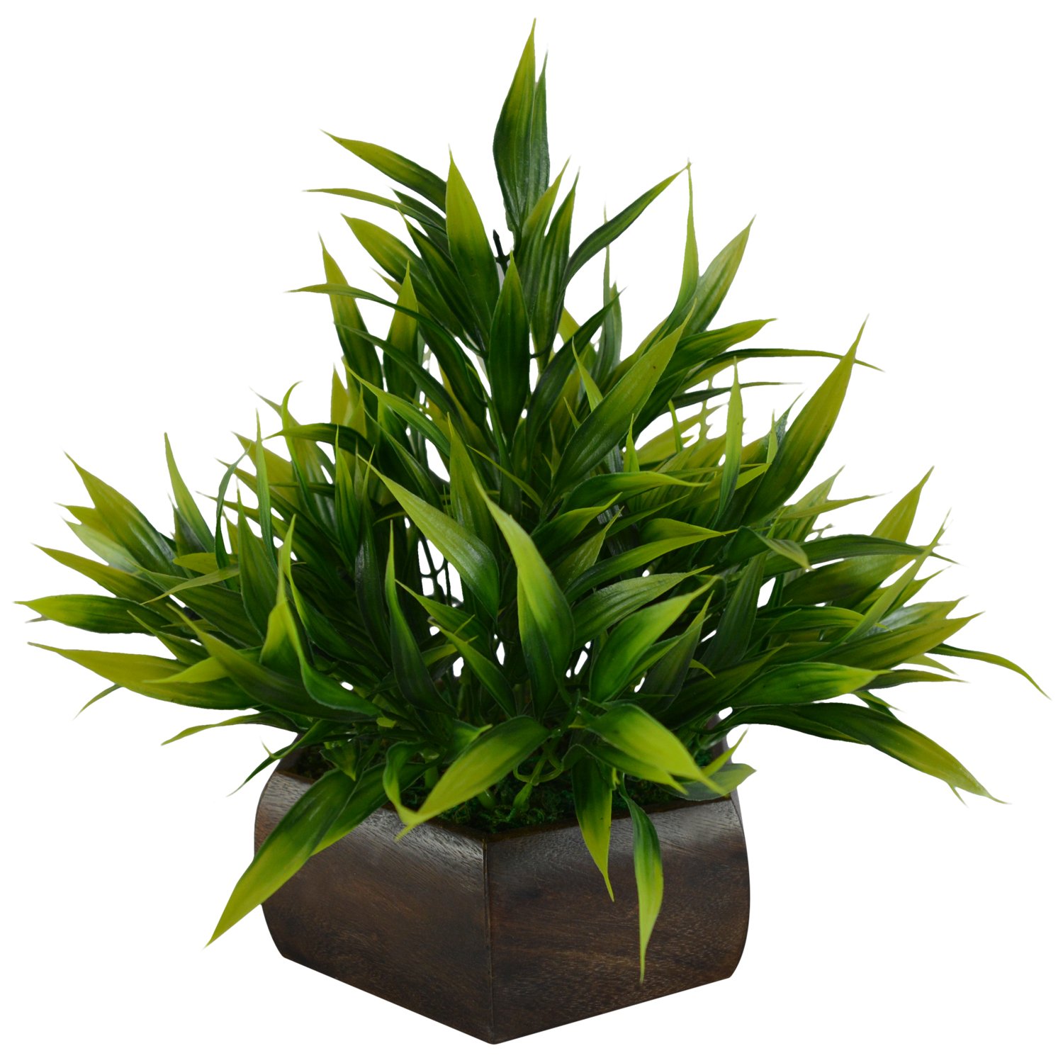 DecoreBugs Artificial Bamboo Leaves in Plastic Pot, Faux Desk Plant in Pot for Indoor Home Office Any Room Decor, Realistic Leaves, Easy to Clean and Maintain, Green