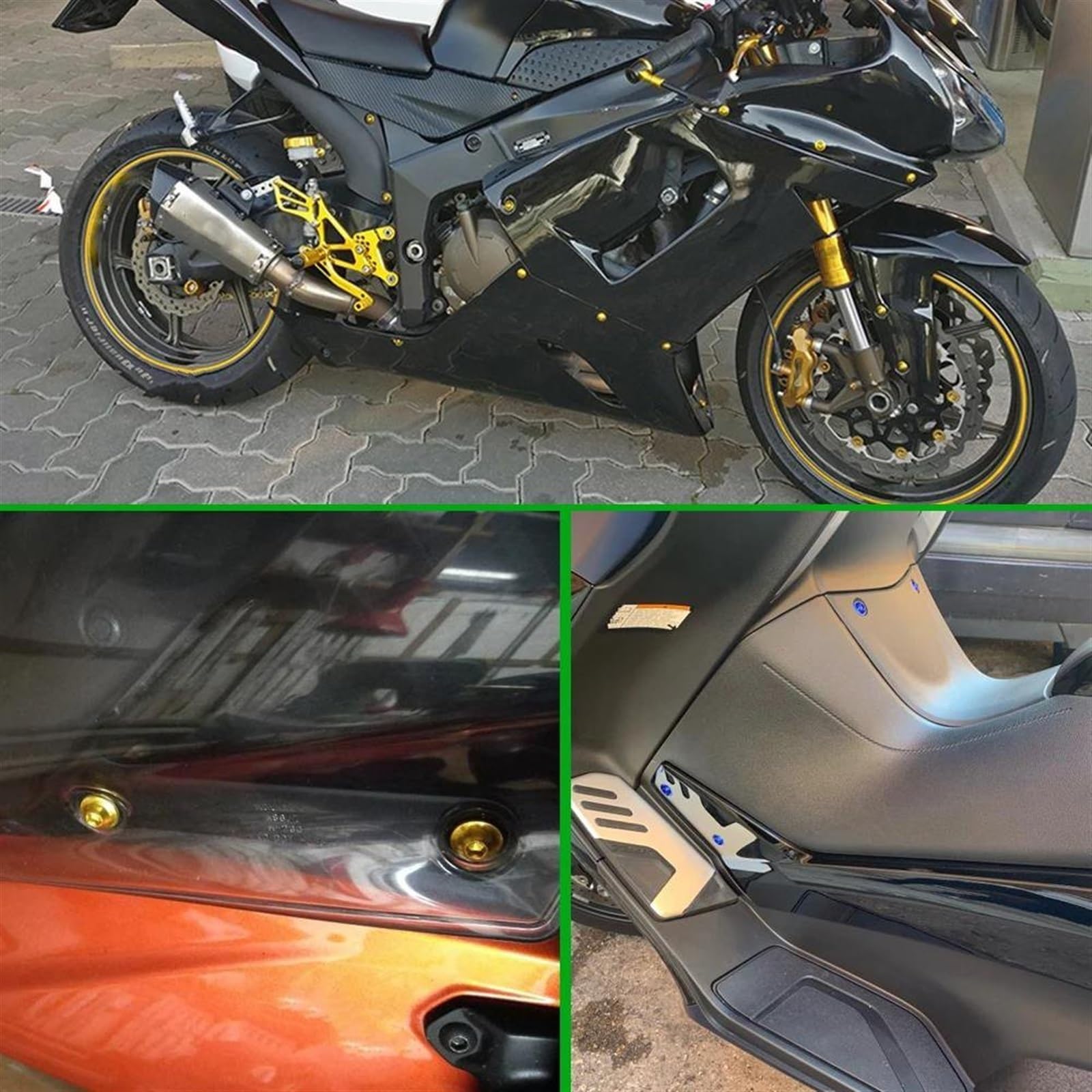 Motorrad Verkleidung Körper Schrauben Kit Verschluss Clips Schraube Muttern Für VFR800 VFR 800 800F 2002-2012 2011 2010 2009(Rosso)