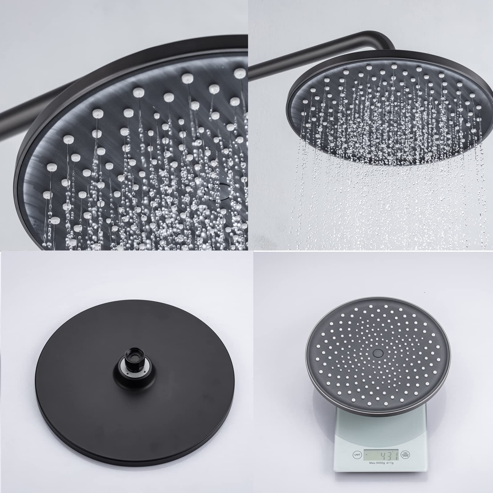 Ducha termostática con indicador de Temperatura, Grifo para bañera, rociador de bidé, Ducha de Mano y Grifo de bañera de Pared, Color Gris.