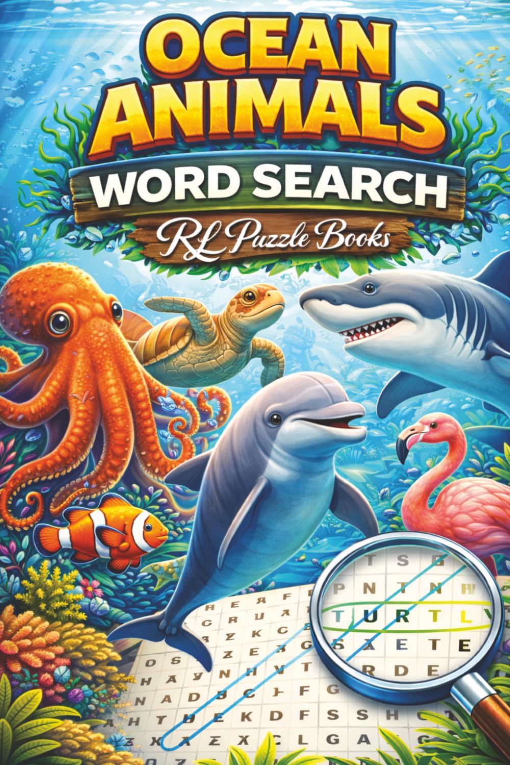 Ocean Animals Word Search: Ocean Puzzle Book for Adults & Teens Featuring Sea Creatures, Marine Life, Underwater Animals and Relaxing Brain Games