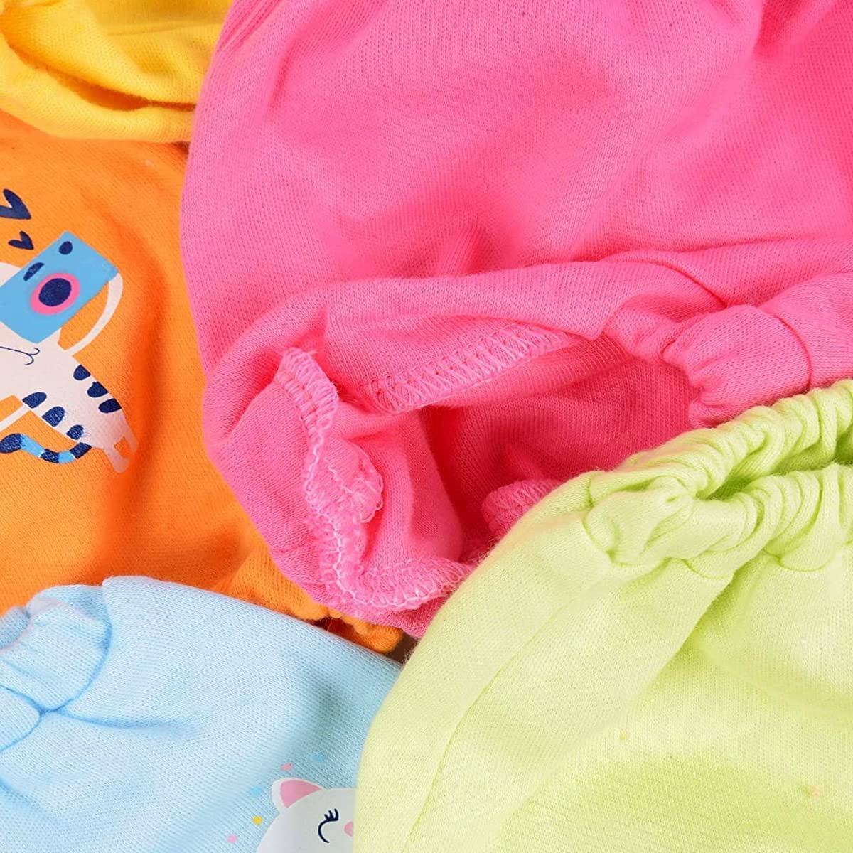 Varsha Creation Unisex Child Cotton baby panties (Pack of 6) (V-VARSHA-9997_Dark_Multi Drawer_6 Months-12 Months) 1