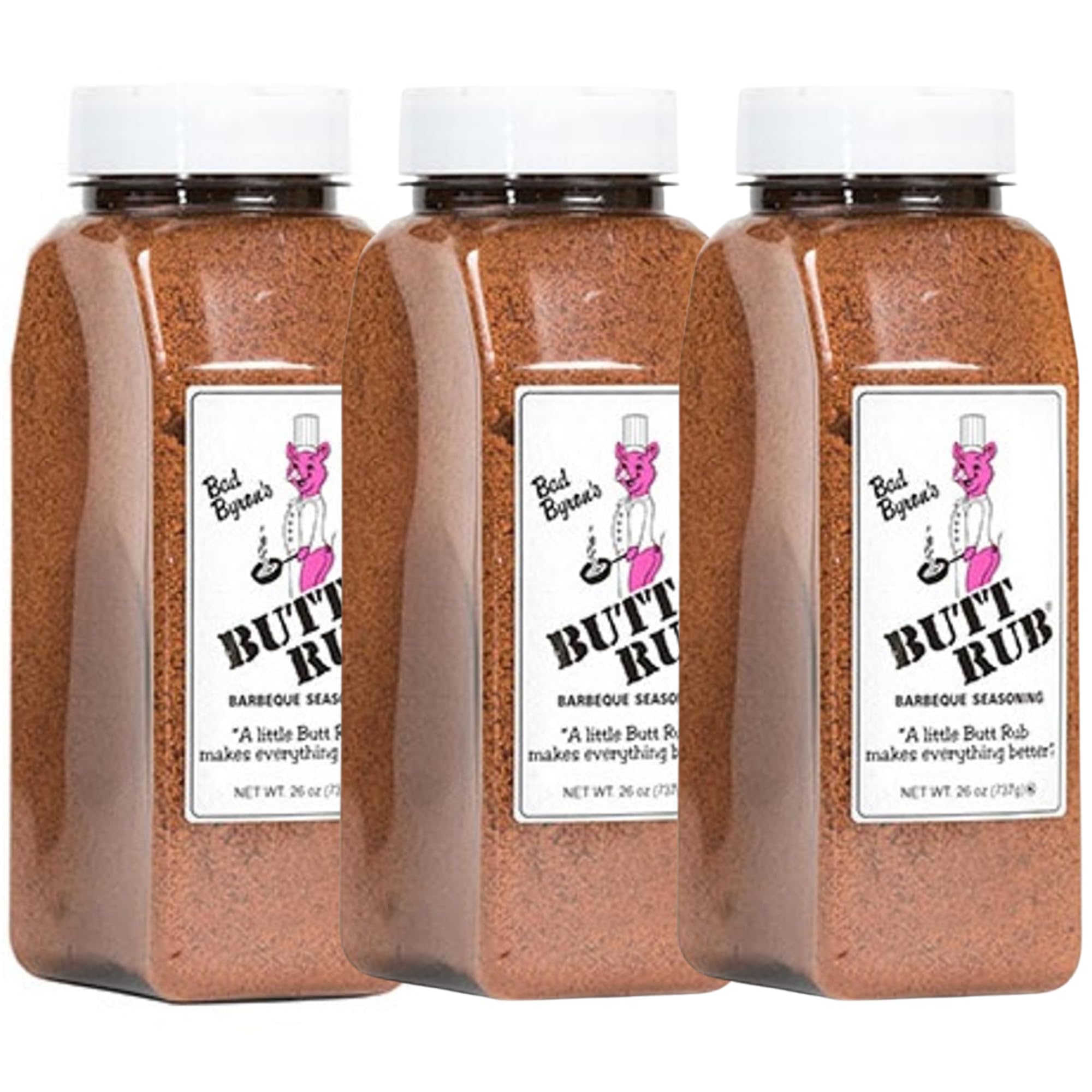 Bad Byron's Butt Rub Seasoning, 26 ounce– All-Purpose BBQ Dry Rub for Pork, Chicken, Beef & More – Gluten-Free, No MSG [Pack of 3]