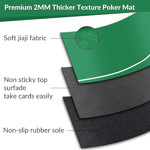 Miniatura 4 de nuveti 71 x 3547 x 2494 x 47 plegable Texas Poker Card Mesa Layout portátil antideslizante goma tablero juego Mat con portavasos y bolsa de