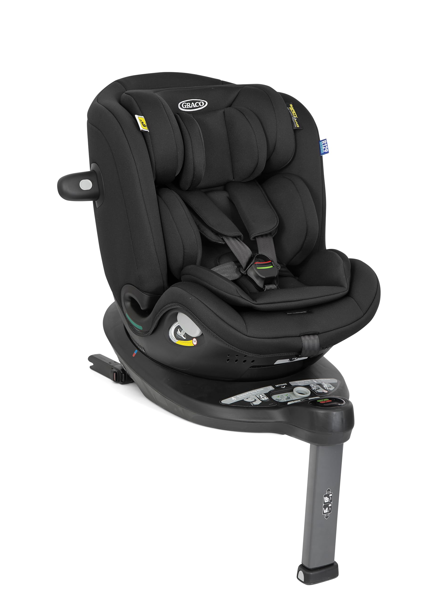 Graco Turn2Me Grow i-​Size R129, siège auto 3-​en-​1 multi-​âge rotatif à 360° ISOFIX, de 40 à 125 cm (de la naissance jusqu'à environ 7 ans), harnais à 5 points
