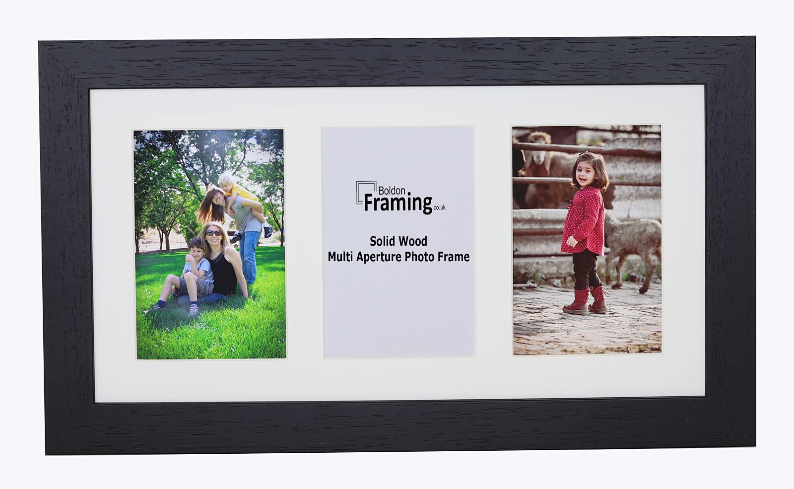 Boldon Framing REAL WOOD Square Multi Aperture Photo Picture Frame Instagram Wide Collage