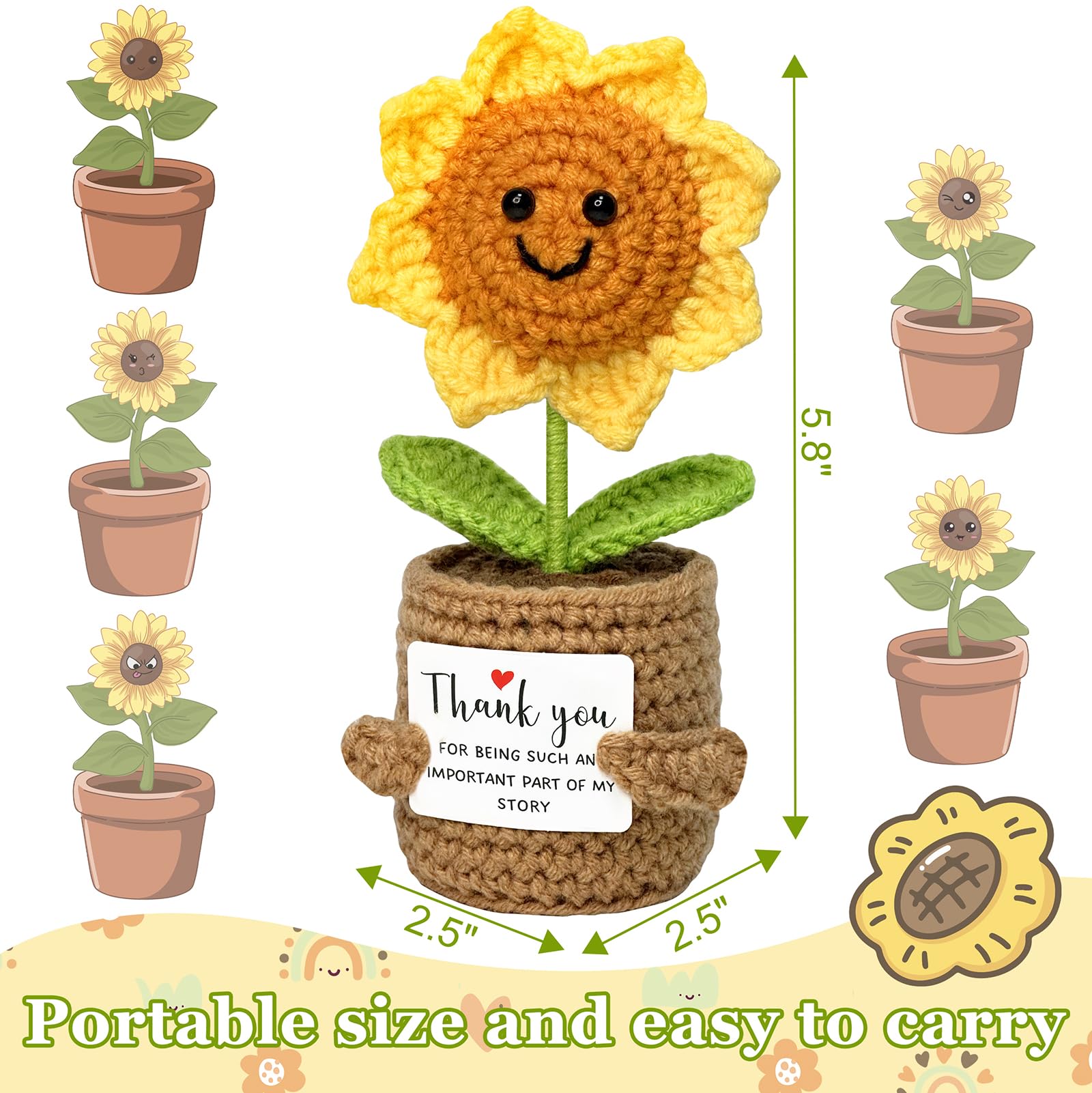 Funny Thank You Gifts for Women Men - Teacher Appreciation Gifts for Mom, Mini Gift for Mom, Friend, Teacher, Sister, Emotional Support Small Cute Stuff Things, Collectible Dolls