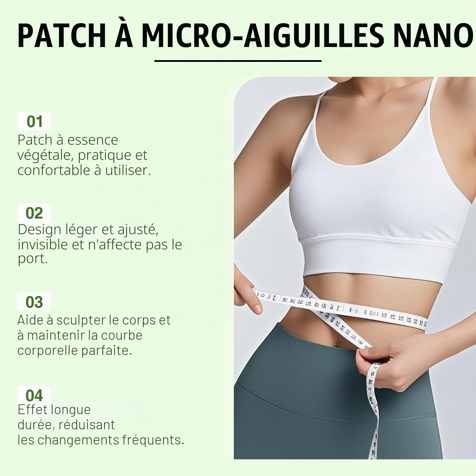 Boîtes Moringa X Berberine Patch 10 en 1, Patch Nano Microneedle Minceur, Ingrédients Naturels, Facile à Appliquer, Invisible Sous les Vêtements, Idéal pour Homme et Femme