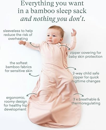 Miniatura 2 de Saco de dormir súper suave de 0.5 TOG, saco de dormir de viscosa de bambú de primera calidad, manta delgada para bebé, saco de dormir con cremallera